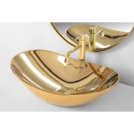 REA-U4545 - Lavabo da appoggio ROYAL 36x60,5 cm ceramica/oro