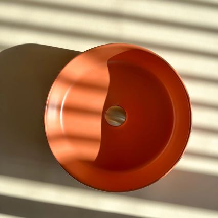 REA-U4566 - Aufsatzwaschbecken SAMI Ø 37 cm Keramik / mattes Orange