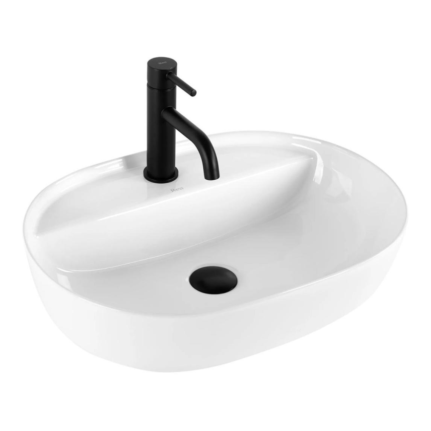 REA-U4620 - Lavabo da appoggio AURA 38,5x50,5 cm ceramica/bianco lucido