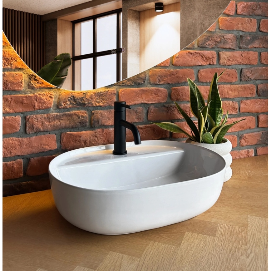 REA-U4620 - Vasque à poser AURA 38,5x50,5 cm céramique/blanc brillant