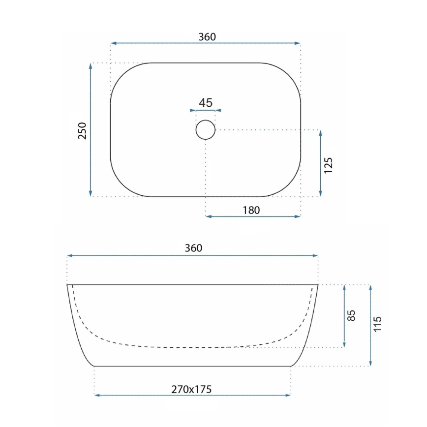 REA-U4700 - Vasque à poser BELINDA 25x36 cm céramique/beige/effet pierre