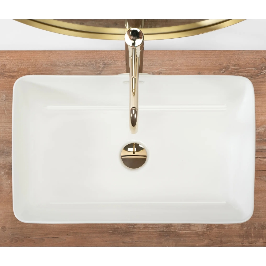 REA-U5055 - Aufsatzwaschbecken BERTA 35,5x56 cm Keramik/glänzend weiß