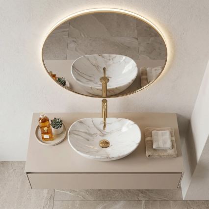 REA-U5063 - Lavabo da appoggio ROYAL MINI 30x47 cm ceramica/bianco/effetto pietra