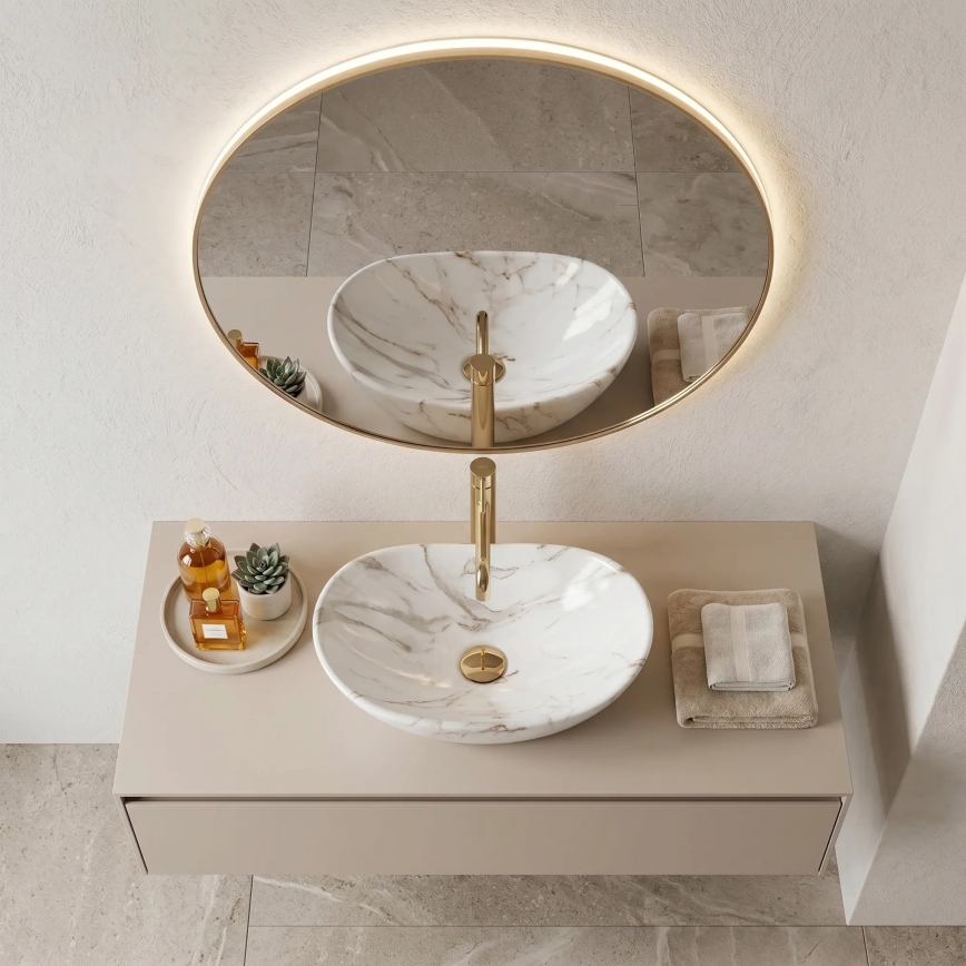REA-U5063 - Lavabo da appoggio ROYAL MINI 30x47 cm ceramica/bianco/effetto pietra