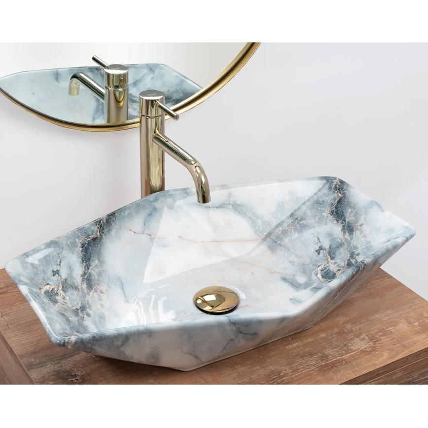 REA-U5602 - Aufsatzwaschbecken VEGAS 37x57 cm Keramik/Steinoptik
