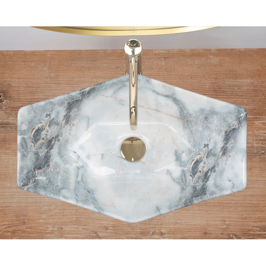 REA-U5602 - Aufsatzwaschbecken VEGAS 37x57 cm Keramik/Steinoptik