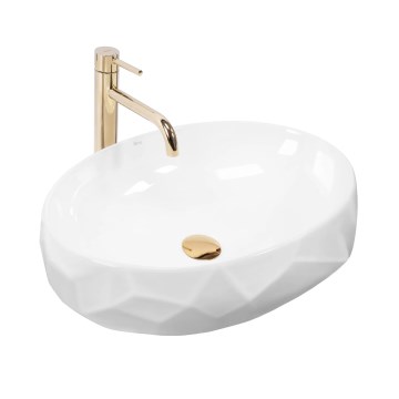 REA-U5660 - Aufsatzwaschbecken MAYA 39x60 cm Keramik/glänzend weiß