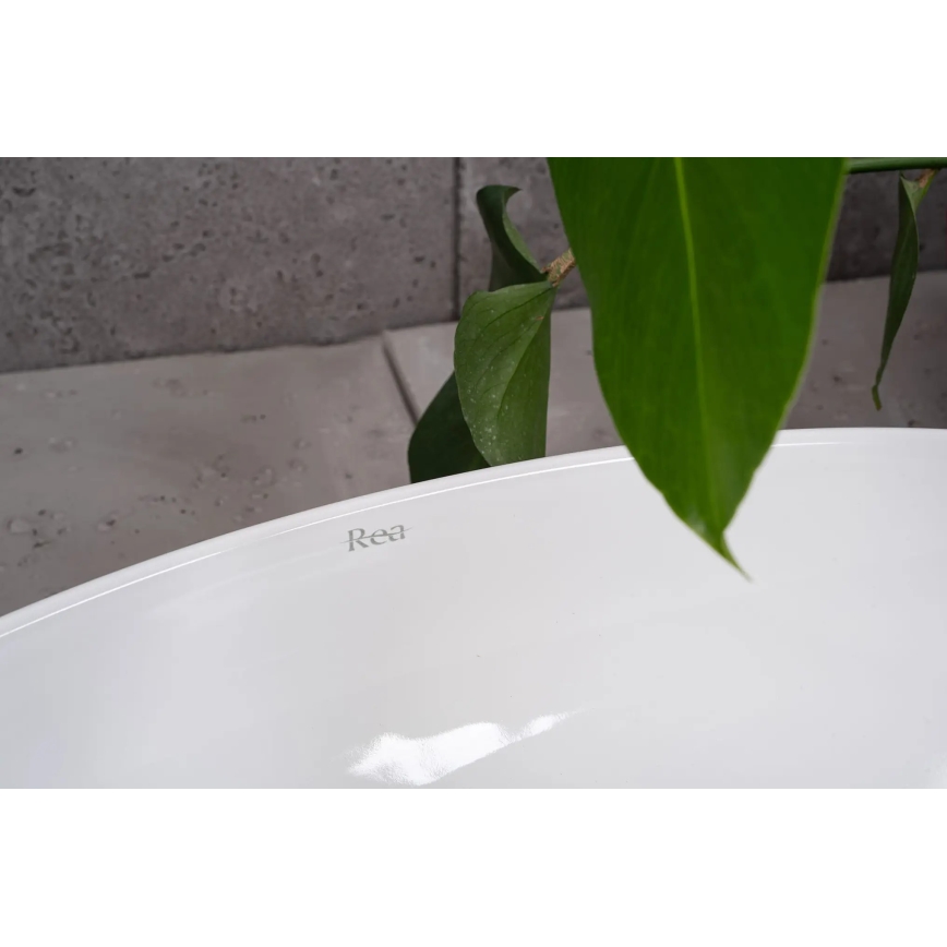 REA-U5660 - Lavabo da appoggio MAYA 39x60 cm ceramica/bianco lucido