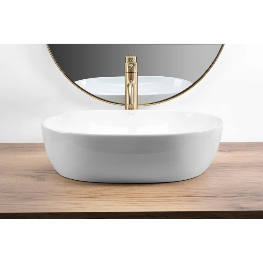 REA-U6022 - Lavabo da appoggio LISA 35x49 cm ceramica/bianco lucido