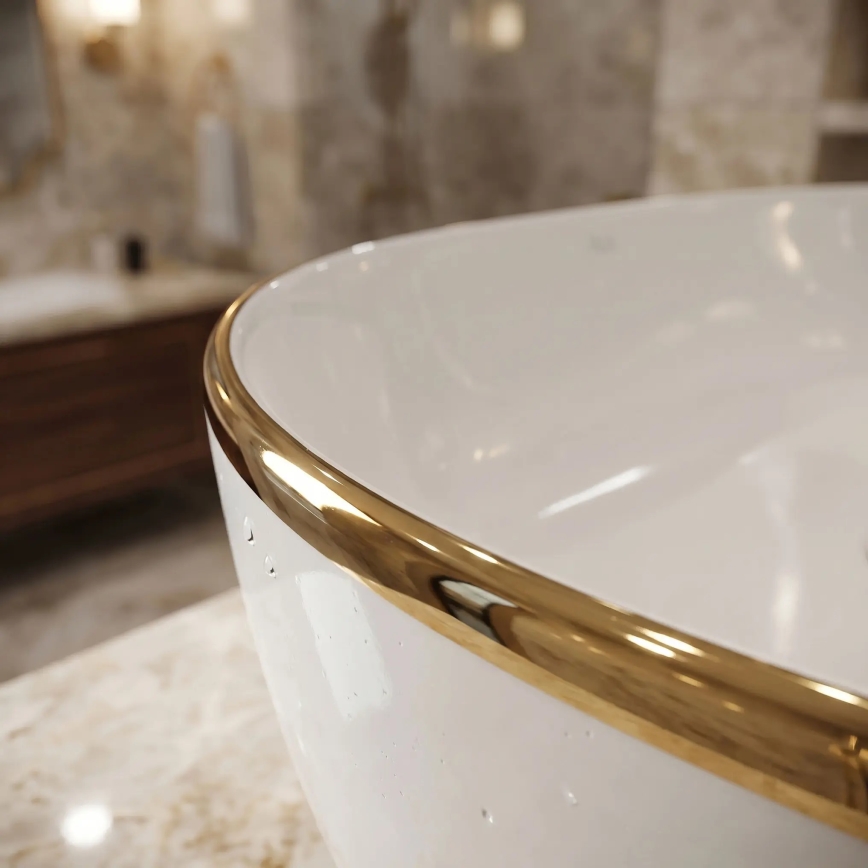 REA-U6211 - Aufsatzwaschbecken CLEO 41x60,5 cm Keramik/weiß/gold