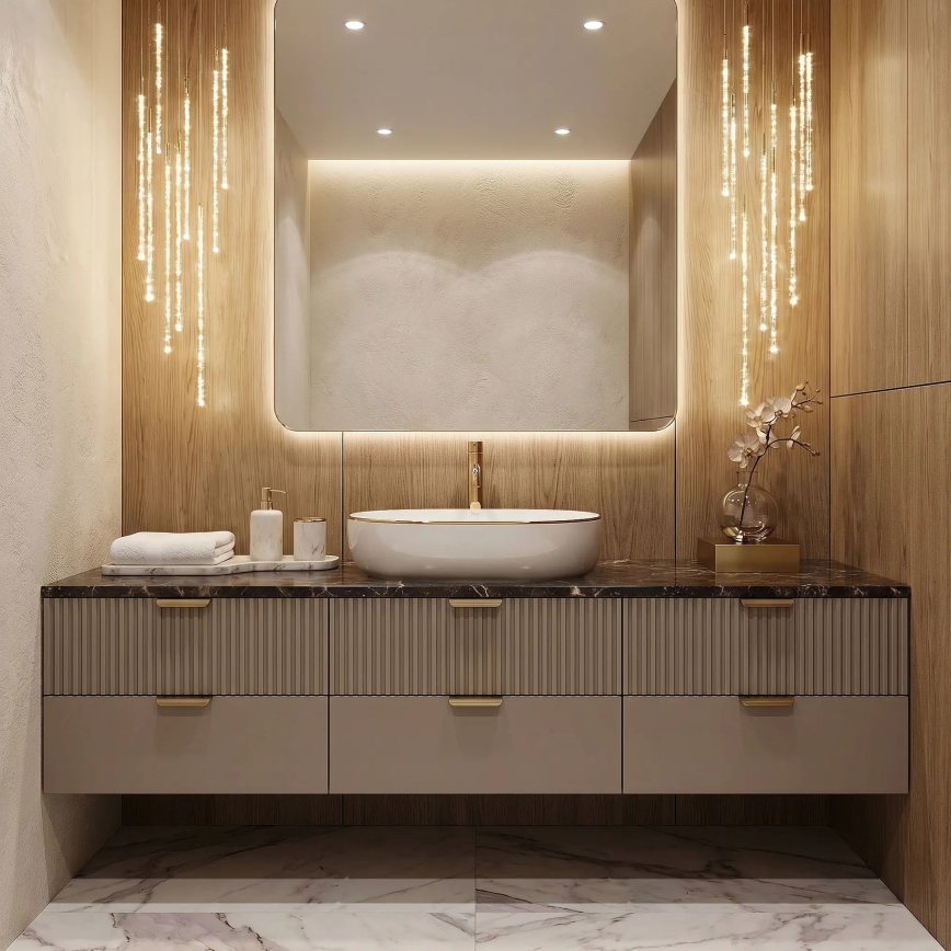 REA-U6211 - Lavabo da appoggio CLEO 41x60,5 cm ceramica/bianco/oro