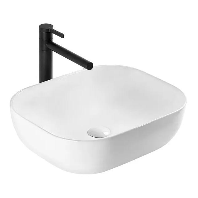 REA-U6300 - Lavabo da appoggio MONA SLIM 40x50,5 cm ceramica/bianco lucido