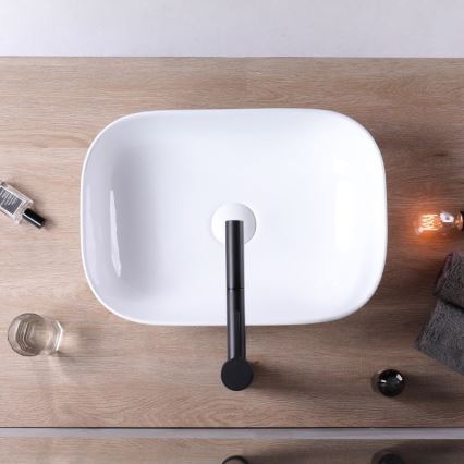 REA-U6300 - Lavabo da appoggio MONA SLIM 40x50,5 cm ceramica/bianco lucido