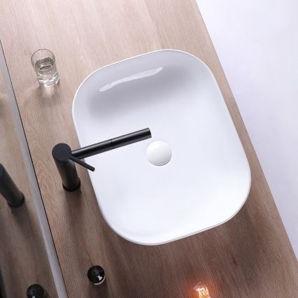 REA-U6300 - Lavabo da appoggio MONA SLIM 40x50,5 cm ceramica/bianco lucido