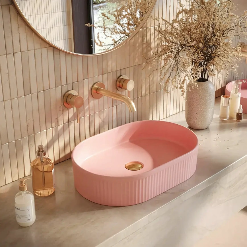 REA-U6376 - Lavabo à poser VANDA 31x49 cm céramique/rose mat