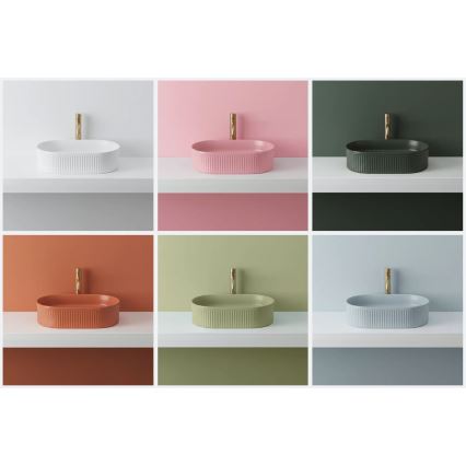 REA-U6376 - Lavabo da appoggio VANDA 31x49 cm ceramica/rosa opaca
