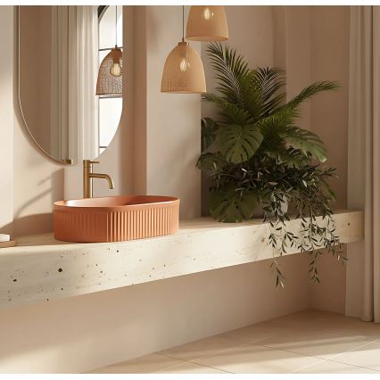 REA-U6377 - Lavabo à poser VANDA 31x49 cm céramique/orange