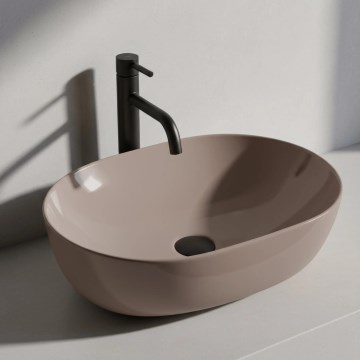 REA-U6380 - Aufsatzwaschbecken LISA 35x49 cm Keramik/glänzend braun