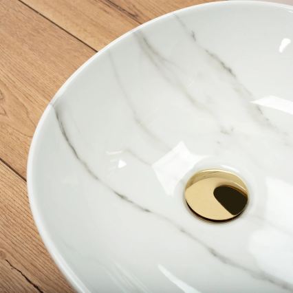 REA-U6501 - Lavabo da appoggio GRETA 40x65,5 cm in ceramica/effetto pietra