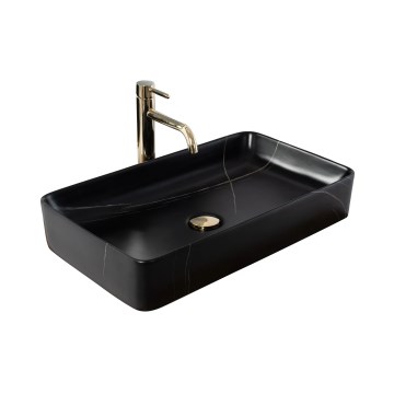 REA-U6510 - Lavabo à poser DENIS 35 x 61,5 cm céramique / noir mat