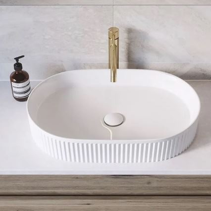 REA-U6526 - Lavabo da appoggio VANDA 34x60 cm ceramica/bianco lucido