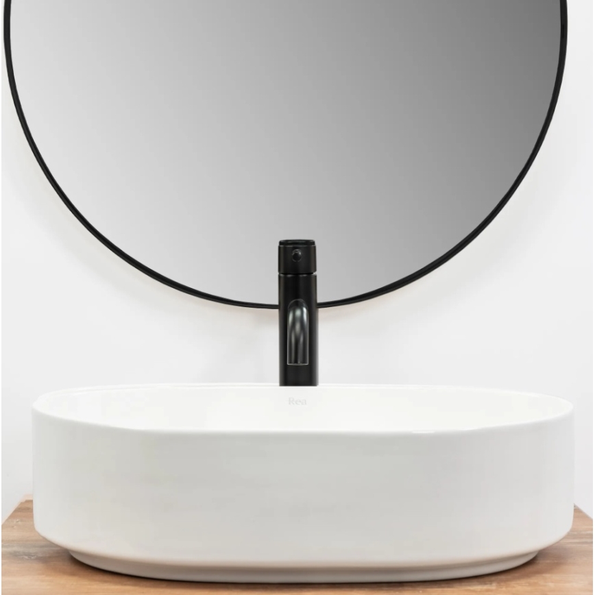 REA-U6563 - Lavabo da appoggio NADIA 38 x 50 cm, ceramica, bianco lucido