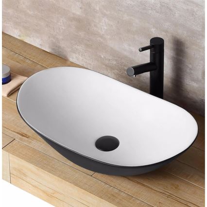 REA-U6600 - Lavabo da appoggio ROYAL 36x62,5 cm ceramica/bianco/nero
