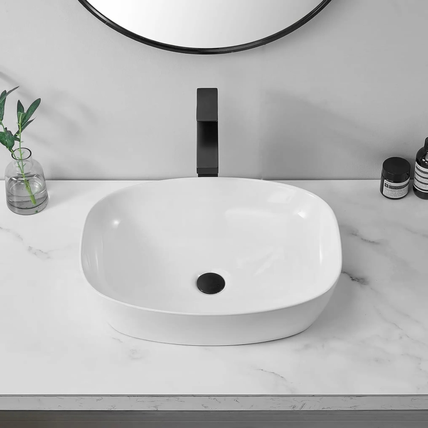 REA-U6616 - Aufsatzwaschbecken FREJA 39,5x51 cm Keramik/weiß