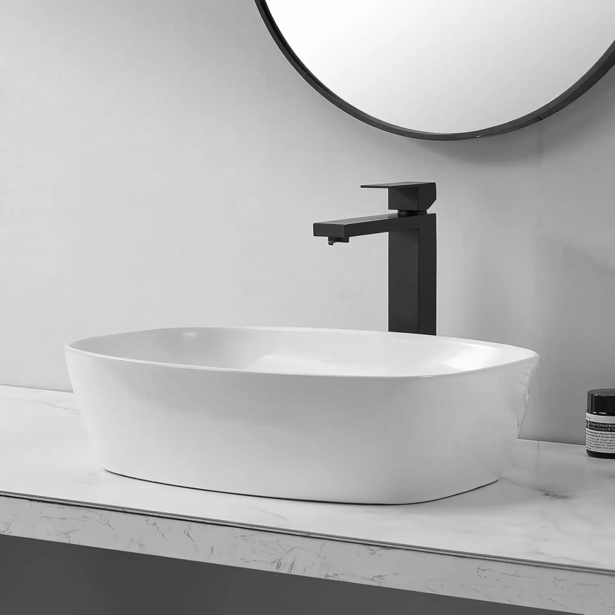 REA-U6616 - Lavabo d'appoggio FREJA 39,5x51 cm ceramica/bianco