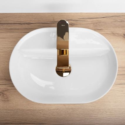 REA-U6617 - Lavabo da appoggio AURA 30x42 cm ceramica/bianco lucido