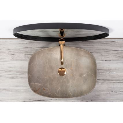 REA-U6647 - Lavabo da appoggio FREJA 39,5x51 cm ceramica/grigio/effetto marmo