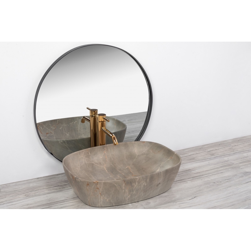 REA-U6647 - Vasque à poser FREJA 39,5x51 cm céramique/gris/décor marbre