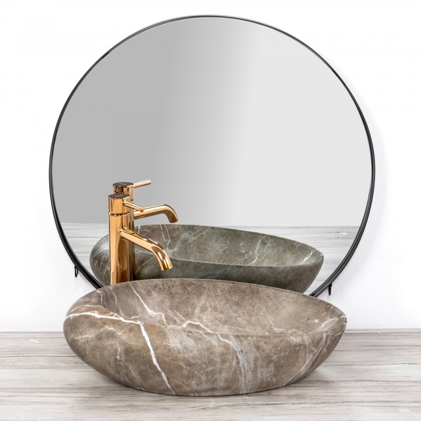 REA-U6650 - Vasque à poser ROXY 31x49 cm céramique/gris/décor marbre