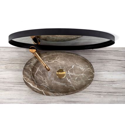 REA-U6650 - Vasque à poser ROXY 31x49 cm céramique/gris/décor marbre