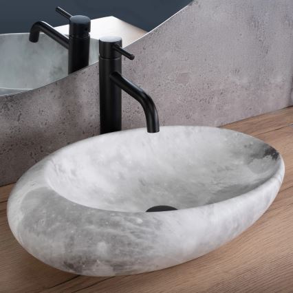 REA-U6651 - Aufsatzwaschbecken ROXY 31x49 cm Keramik/grau/Steinoptik