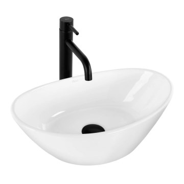 REA-U6802 - Lavabo da appoggio KATE 27x45 cm ceramica/bianco lucido