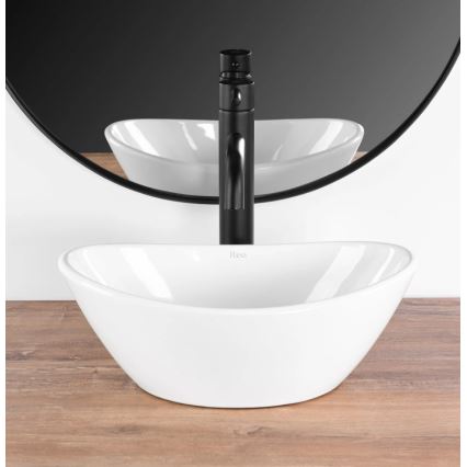 REA-U6803 - Lavabo à poser sur plan KATE 24,5x36,5 cm céramique/blanc brillant