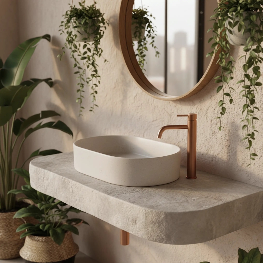 REA-U7341 - Aufsatzwaschbecken NADIA 38,5x61 cm Keramik/cremefarben