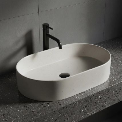 REA-U7341 - Lavabo da appoggio NADIA 38,5x61 cm ceramica/crema