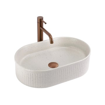REA-U7342 - Vasque à poser VANDA 31x49 cm céramique/beige/effet pierre