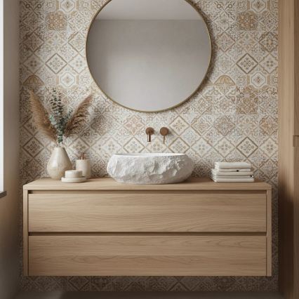 REA-U7350 - Aufsatzwaschbecken MIKA 38x50 cm weiß/Steinoptik