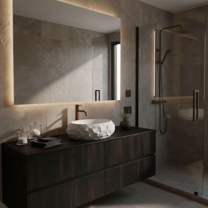 REA-U7350 - Vasque à poser MIKA 38 x 50 cm blanc/effet pierre