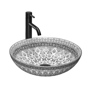 REA-U8002 - Lavabo à poser ARTE 40 cm céramique / blanc / noir