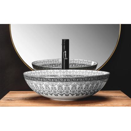REA-U8002 - Lavabo à poser ARTE 40 cm céramique / blanc / noir