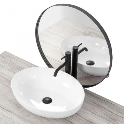 REA-U8198 - Aufsatzwaschbecken CAROLA SLIM 39x51,5 cm Keramik/hochglänzend weiß