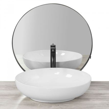 REA-U8198 - Aufsatzwaschbecken CAROLA SLIM 39x51,5 cm Keramik/hochglänzend weiß