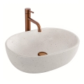 REA-U8480 - Lavabo da appoggio AMELIA 34,5x48 cm ceramica/effetto pietra