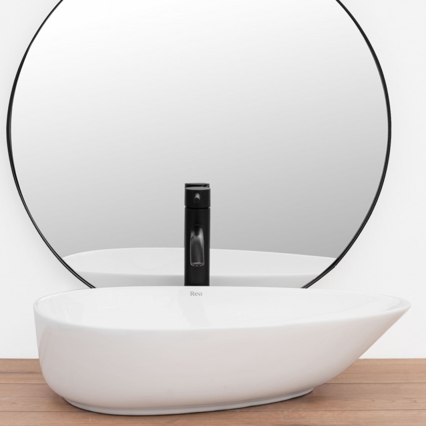 REA-U8536 - Lavabo à poser sur plan GRETA 39x56 cm céramique/blanc brillant