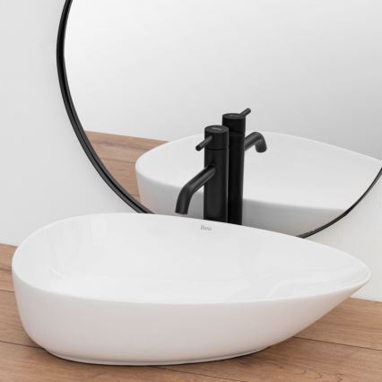 REA-U8536 - Lavabo à poser sur plan GRETA 39x56 cm céramique/blanc brillant