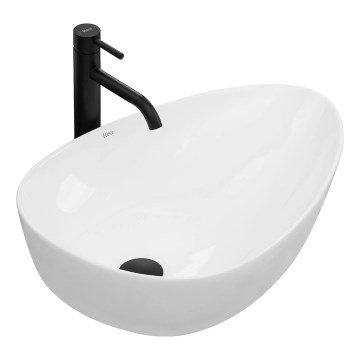 REA-U8536 - Lavabo da appoggio GRETA 39x56 cm ceramica/bianco lucido